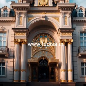 Hotel Main Gate Design with Elegant Lighting No-1814