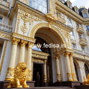 Hotel Main Entrance Gate Design with Decorative Panels No-1837