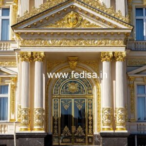 Hotel Entrance Gate Design with Wooden Elements No-1851