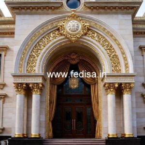 Elegant Hotel Main Gate Design with Artistic Finish No-1874