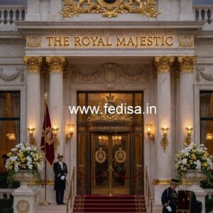 Elegant Hotel Gate Design with Brass Detailing No-1886