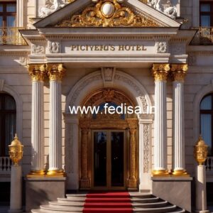 Luxury Hotel Front Gate Design with Glass Panels No-1889