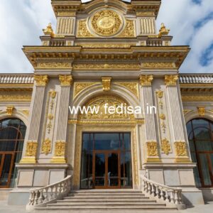 Grand Hotel Elevation Design with Elegant Detailing No-1924