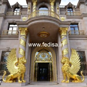 Stylish Hotel Exterior Elevation with Glass Finish No-1948