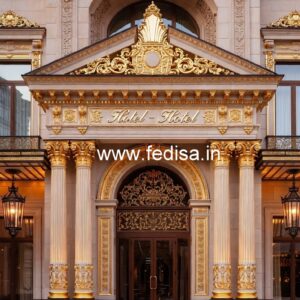 Hotel Front Exterior Design with Artistic Touch No-1971