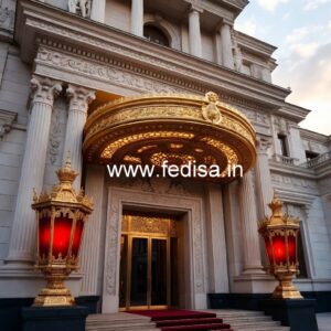 Luxury Resort Elevation Design with Elegant Facade No-1986