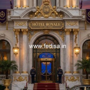 Modern Hotel Exterior Elevation with Luxury Appeal No-2211