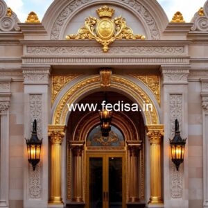 Luxury Hotel Front Elevation with Lighting No-2241