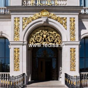 Luxury Resort Front Elevation with Glass No-2309