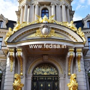 Modern Luxury Hotel Facade with LED Effects No-2333