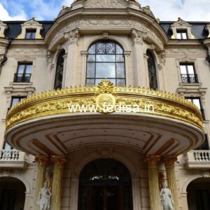 Luxury Hotel Front View with Elegant Lighting No-2350