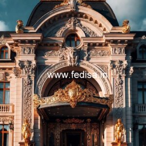 Luxury Hotel Exterior with Modern Glass Panels No-2366