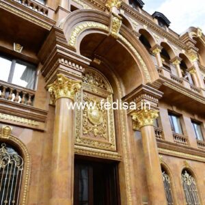 Hotel Entrance Gate Design with Brass and Glass Finish No-2410