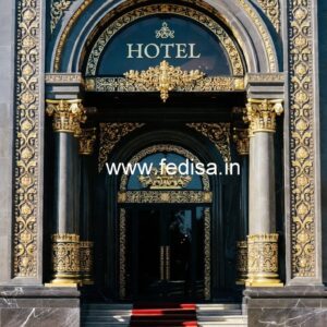 Stylish Hotel Main Gate Design for Elegant Entry No-2446
