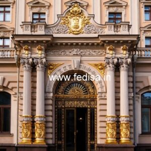 Hotel Entrance Gate Design with Wooden Elements No-2451