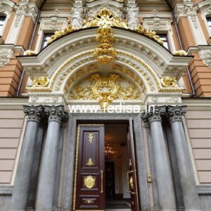 Elegant Hotel Main Gate Design with Artistic Finish No-2474