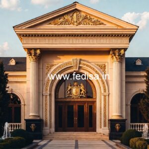 Hotel Main Gate Design with Decorative Metalwork No-2480