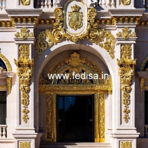 Elegant Hotel Gate Design with Brass Detailing No-2486