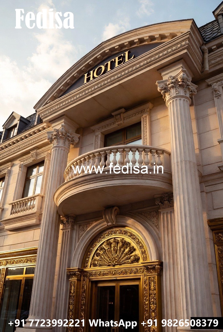 Stylish Hotel Elevation Design with LED Lighting No-2522
