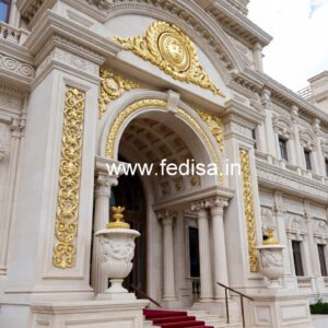 Hotel Elevation Design with Artistic Architecture No-2532