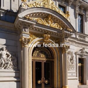 Modern Hotel Elevation Design with Marble Finish No-2534