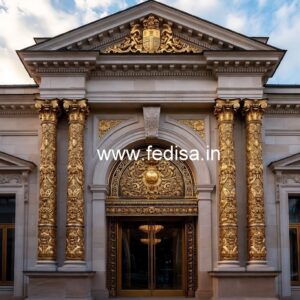 Hotel Elevation Design with Decorative Facade Panels No-2543