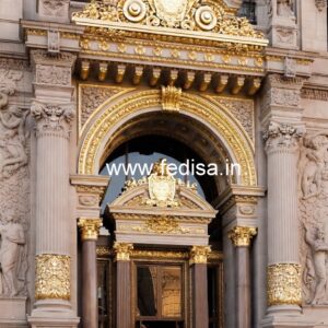 Hotel Front Elevation Design with Decorative Lighting No-2561