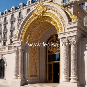Luxury Hotel Elevation Design with Balcony Lighting No-2575
