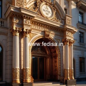 Luxury Hotel Elevation with Modern Windows No-2898