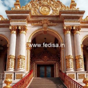 Luxury Resort Front Elevation with Glass No-2909