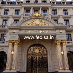 Luxury Hotel Front View with Elegant Lighting No-2950