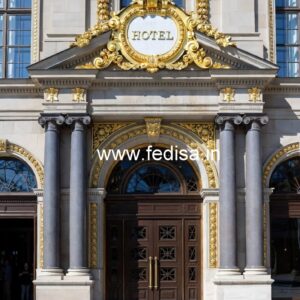 Luxury Hotel Facade Design with Artistic Lighting No-2955