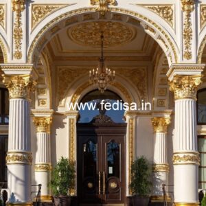 Modern Luxury Hotel Exterior with Stone Finish No-2962