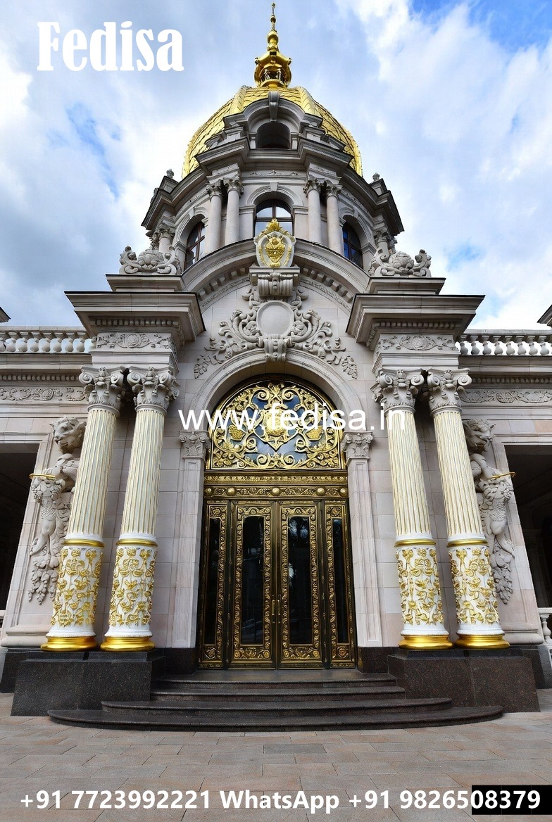 Hotel Entrance Gate Design with Brass and Glass Finish No-3010