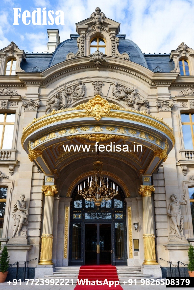 Hotel Entrance Gate Design with Marble and Brass No-3028