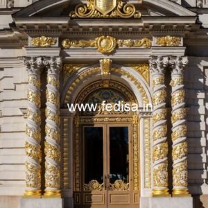 Hotel Main Entrance Gate Design with Decorative Panels No-3037