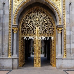 Luxury Hotel Front Gate Design with Glass Panels No-3089