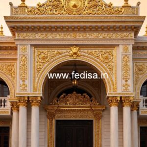 Grand Hotel Elevation Design with Elegant Detailing No-3124