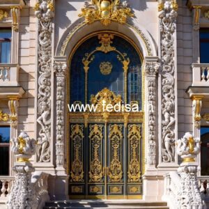 Hotel Front Elevation Design with Decorative Lighting No-3161