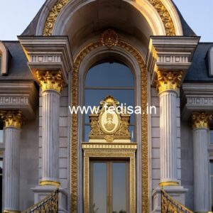Luxury Resort Front Elevation with Glass No-3509