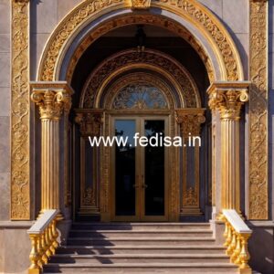 Luxury Hotel Elevation Design with Marble Texture No-3521