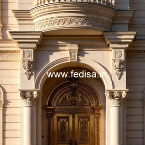 Luxury Hotel Front View with Elegant Lighting No-3550