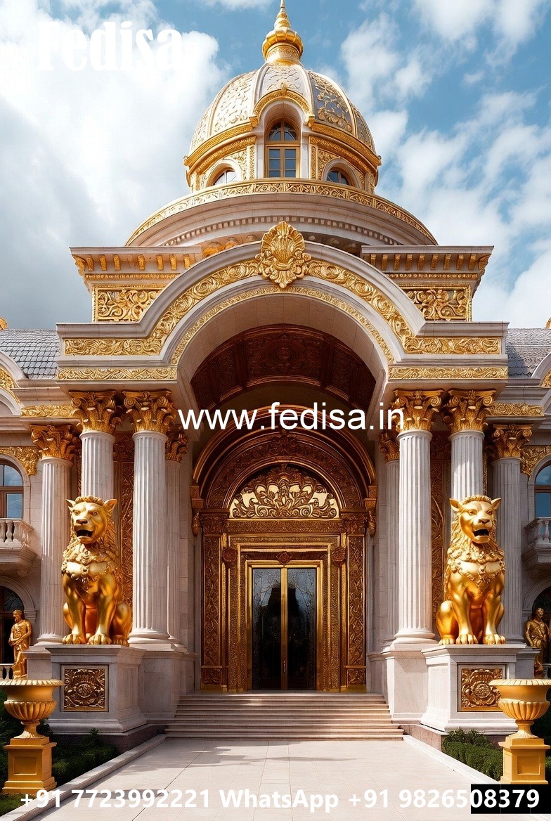 Hotel Entrance Gate Design with Brass and Glass Finish No-3610
