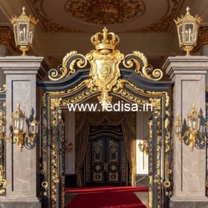 Hotel Entrance Gate Design with Artistic Patterns No-3654