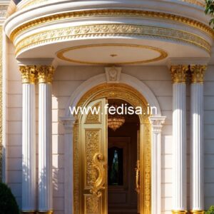 Elegant Hotel Gate Design with Brass Detailing No-3686
