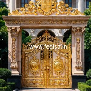 Luxury Hotel Front Gate Design with Glass Panels No-3689