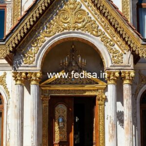 Hotel Front Elevation Design with Modern Architecture No-3720