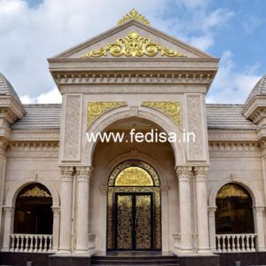 Hotel Elevation Design with Decorative Facade Panels No-3743