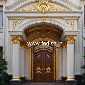 Stylish Hotel Exterior Elevation with Glass Finish No-3748