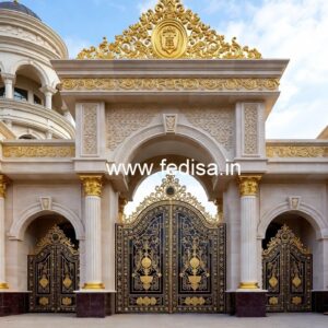 Hotel Front Elevation Design with Decorative Lighting No-3761